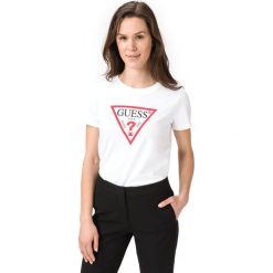 Guess Koszulka Biały. Białe koszulki damskie Guess, xs, z nadrukiem, z bawełny, bez kołnierzyka. Za 157,95 zł.