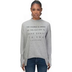 Bluza w kolorze szarym. Szare bluzy damskie GALVANNI, l, bez wzorów, z bawełny, z długim rękawem, długie, bez kaptura. W wyprzedaży za 249,95 zł.