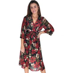 Sukienka ze wzorem. Sukienki damskie Far Far Fashion, Ryłko by Agnes&Paul, w paski, z tkaniny, bez kołnierzyka, bez rękawów, midi. W wyprzedaży za 124,95 zł.