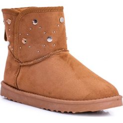 Damskie Ocieplane Botki Śniegowce Zamsz Camel Biggy. Brązowe śniegowce damskie Tagless, na imprezę, na zimę, z zamszu, bez zapięcia. Za 59,00 zł.
