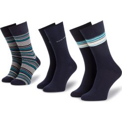 Zestaw 3 par wysokich skarpet męskich TOM TAILOR - 90120 Dark Navy 545. Niebieskie skarpetki męskie marki Tom Tailor, bez wzorów, z elastanu. Za 45,00 zł.