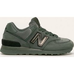 New Balance - Buty WL574LDH. Zielone buty sportowe damskie New Balance, bez wzorów, ze skóry, sportowe. Za 349,90 zł.