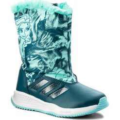 Kozaki dziewczęce: Śniegowce adidas – Dy Frozen RapidaSnow C S81067 Petnit/Eneaqu/Ftwwht