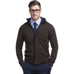 Sweter DAMIANO SWK000070. Pomarańczowe swetry męskie Giacomo Conti, na zimę, m, bez wzorów, z wełny, bez kołnierzyka, bez kaptura. Za 299,00 zł.