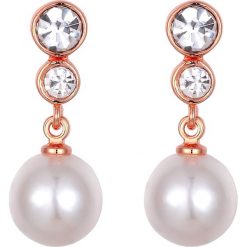 Pozłacane kolczyki-wkrętki z perłami i kryształami Swarovski. Żółte kolczyki damskie Park Avenue, z perłą, złote. W wyprzedaży za 45,95 zł.