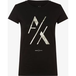 Armani Exchange - T-shirt damski, czarny. Czarne t-shirty damskie Armani Exchange, xl, bez wzorów, bez kołnierzyka. Za 229,95 zł.
