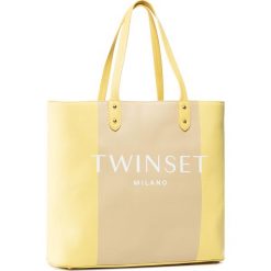 Torebka TWINSET - Shopping 201TO8220 Bic.Lime/Nougat 05062. Żółte torebki klasyczne damskie Twinset, bez wzorów, z tworzywa sztucznego, klasyczne, bez dodatków. W wyprzedaży za 339,00 zł.