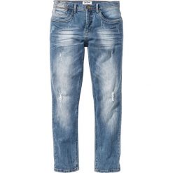 Dżinsy ze stretchem Slim Fit Straight bonprix niebieski "used". Niebieskie jeansy męskie bonprix, m, bez wzorów, z jeansu. Za 109,99 zł.