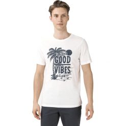 Jack & Jones Ohu Koszulka Biały. Białe podkoszulki męskie Jack & Jones, m, z nadrukiem, z bawełny, bez kołnierzyka, z krótkim rękawem, krótkie. Za 44,95 zł.