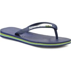 Japonki HAVAIANAS - Brasil Logo 41108500555 Navy Blue. Niebieskie chodaki damskie Havaianas, z materiału. Za 99,00 zł.