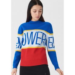 Sweter z napisem Empowered - Wielobarwn. Szare swetry damskie marki House, s, z napisami, bez rękawów, bez kaptura. Za 99,99 zł.