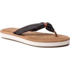 Japonki TAMARIS - 1-27114-22 Black/Nut 041. Czarne klapki damskie Tamaris, bez wzorów, ze skóry, bez obcasa. W wyprzedaży za 149,00 zł.