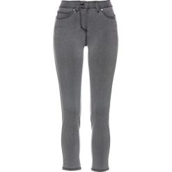 Dżinsy 7/8 "Mega-stretch" bonprix szary denim. Szare jeansy damskie bonprix, z jeansu. Za 99,99 zł.