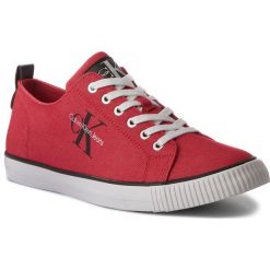 Tenisówki CALVIN KLEIN JEANS - Arnold Denim S1483 Red. Czerwone półbuty męskie skórzane marki Calvin Klein Jeans, eleganckie. W wyprzedaży za 249,00 zł.