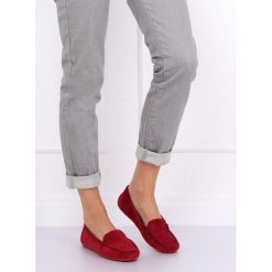 Mokasyny damskie bordowe R812-1 WINE. Czerwone mokasyny damskie FunKee.pl, z zamszu. Za 102,99 zł.
