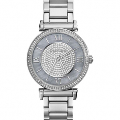Zegarek kwarcowy "Catlin" w kolorze srebrnym. Szare, analogowe zegarki damskie Michael Kors, srebrne. W wyprzedaży za 560,95 zł.