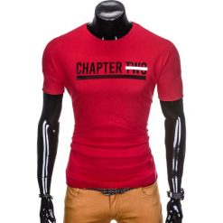 T-shirty męskie: T-SHIRT MĘSKI Z NADRUKIEM S927 – BORDOWY