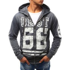 Bluzy męskie: Bluza męska rozpinana antracytowa (bx2382)