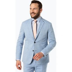 Calvin Klein - Męska marynarka od garnituru modułowego z dodatkiem lnu, niebieski. Niebieskie marynarki męskie Calvin Klein, m, bez wzorów, z bawełny, eleganckie. Za 799,95 zł.