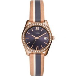 Zegarek Fossil Scarlette. Szare, analogowe zegarki damskie Picky Pica, złote. W wyprzedaży za 399,00 zł.