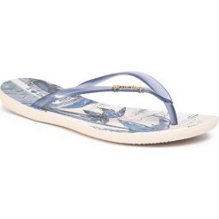 Japonki IPANEMA - Wave Natural Fem 26426 Beige/Blue 20294. Niebieskie klapki damskie Ipanema, bez wzorów, z tworzywa sztucznego, bez obcasa. Za 79,99 zł.