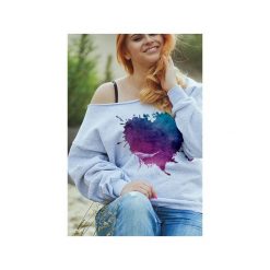 Serce pop szara gruba z plus size. Szare bluzy damskie marki One mug a day, xl, z nadrukiem, z bawełny, bez rękawów, bez kaptura. Za 129,00 zł.