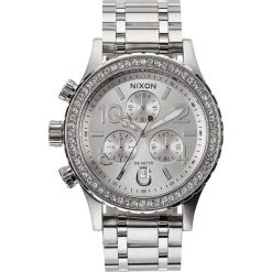Zegarki damskie: Zegarek damski All Silver Crystal Nixon 38-20 Chrono A4041874
