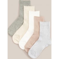 Skarpetki 5 pack - Jasny szary. Szare skarpetki damskie Reserved, bez wzorów. Za 39,99 zł.