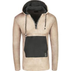 Bluza męska długa beżowa z kapturem Recea. Brązowe bluzy męskie Recea, s, bez wzorów, z poliesteru, z kapturem, z długim rękawem, długie, z kapturem. Za 69,13 zł.