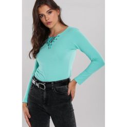 Miętowa Bluzka Unbreakable. Zielone bluzki damskie other, xl, bez wzorów, z dzianiny, klasyczne, z okrągłym kołnierzem, z długim rękawem. Za 29,99 zł.