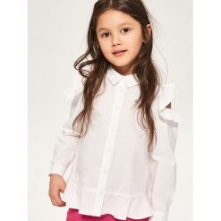 T-shirty dziewczęce: Koszula z falbanami przy rękawach – Biały