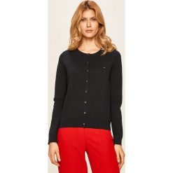 Tommy Hilfiger - Kardigan. Czarne swetry damskie TOMMY HILFIGER, s, bez wzorów, z bawełny. Za 539,90 zł.