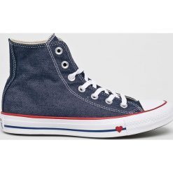 Converse - Trampki. Niebieskie trampki i tenisówki damskie Converse, bez wzorów, z materiału, bez zapięcia. W wyprzedaży za 279,90 zł.