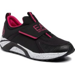 Sneakersy EA7 EMPORIO ARMANI - X8X035 XK062 A589 Black/Bright Rose. Czarne półbuty damskie EA7 Emporio Armani, ze skóry ekologicznej. W wyprzedaży za 469,00 zł.