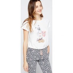 Etam - T-shirt piżamowy Polka. Piżamy damskie Etam, s, z nadrukiem, z bawełny, bez rękawów. W wyprzedaży za 59,90 zł.