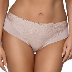 Figi klasyczne Julee. Brązowe majtki damskie marki Avalingerie, bez wzorów, z bawełny. Za 37,79 zł.