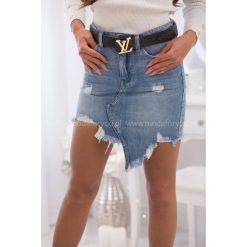 Spódnica Jeans Keti. Szare spódniczki damskie Modaforyou, s, bez wzorów, z bawełny. Za 109,00 zł.