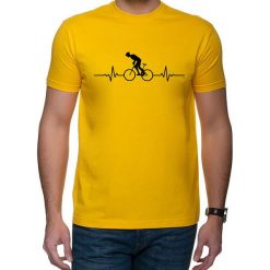 Koszulka T-SHIRT EKG Biker Yellow. Żółte t-shirty męskie studioixi, m, z nadrukiem, bez kołnierzyka. Za 75,00 zł.