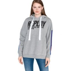 Replay Bluza Szary. Szare bluzy damskie Replay, l, z haftami, z bawełny, bez rękawów, bez kaptura. Za 671,95 zł.
