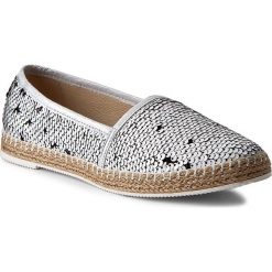 Espadryle NEŚCIOR - 098-F Biały C. Czarne espadryle damskie marki Neścior, bez wzorów, ze skóry, bez obcasa, na płaskiej podeszwie. W wyprzedaży za 179,00 zł.