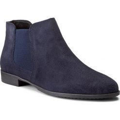 Sztyblety TAMARIS - 1-25038-29 Navy 805. Niebieskie botki damskie marki Tamaris, z zamszu, na obcasie. W wyprzedaży za 179,00 zł.