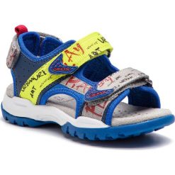 Sandały GEOX - J Borealis B. A J920RA 05415 C4502 M Navy/Fluo Yellow. Niebieskie sandały chłopięce Geox, ze skóry ekologicznej, bez zapięcia. W wyprzedaży za 169,00 zł.