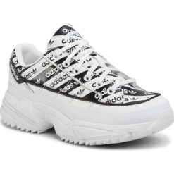 Buty adidas - Kiellor W EG6920 Ftwwht/Ftwwht/Cblack. Czarne półbuty damskie Adidas, bez wzorów, ze skóry ekologicznej, bez obcasa, na płaskiej podeszwie, bez zapięcia. Za 399,00 zł.