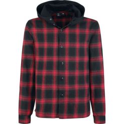 Koszule męskie: Forplay Hooded Checked Flanel Shirt Koszula czarny/czerwony