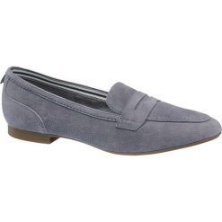 Mokasyny damskie 5th Avenue niebieskie. Niebieskie mokasyny damskie marki 5th Avenue, ze skóry, na obcasie. Za 159,90 zł.