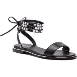 Sandały LIU JO - Susan 08 S19031 PX032 Black 22222. Czarne klapki damskie Liu Jo, z aplikacjami, ze skóry, bez obcasa, na obcasie. Za 649,00 zł.