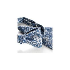 Komplet Mucha wiązana ROTA NIEBIESKI +poszetka +spinki do mankietów. Niebieskie muszki męskie marki HisOutfit, bez wzorów, z materiału, wizytowe. Za 149,00 zł.