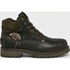 Wrangler - Buty Yuma Patch. Czarne buty sportowe męskie marki Wrangler, ze skóry, na sznurówki. W wyprzedaży za 379,90 zł.