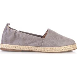 Espadryle szare. Szare espadryle damskie Arturo Vicci, bez wzorów, ze skóry, na wysokim obcasie. Za 131,40 zł.