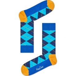 Happy Socks - Skarpety Argyle. Niebieskie skarpetki męskie marki Happy Socks, z bawełny. W wyprzedaży za 27,90 zł.